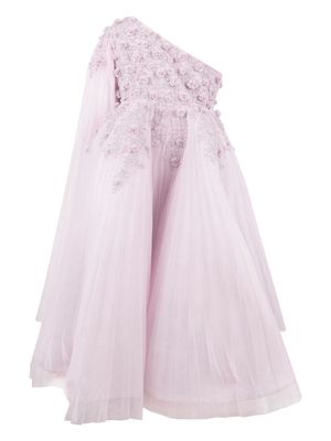 MAISON AVA Leia floral-appliqué dress - Pink