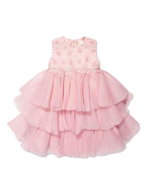 MAISON AVA Lumi floral-embroidered tulle dress - Pink