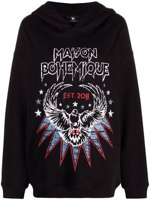 Maison Bohemique logo-print hoodie - Black