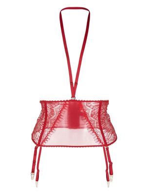 Maison Close Accrochet Coeur suspender belt - Red