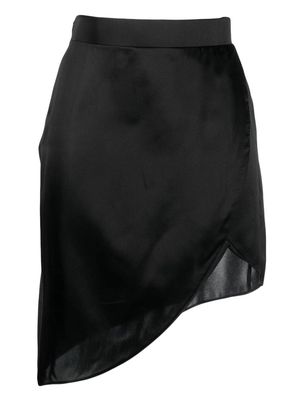 Maison Close asymmetric silk lounge skirt - Black