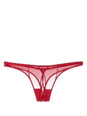 Maison Close lace scallop thong - Red