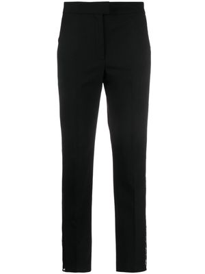 Maison Close lace-stripe virgin-wool blend tailored pants - Black