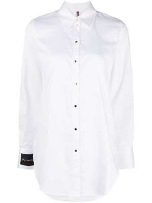 Maison Close logo-patch cotton poplin shirt - White