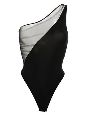 Maison Close one-shoulder mesh-panelled bodysuit - NOIR/BLACK
