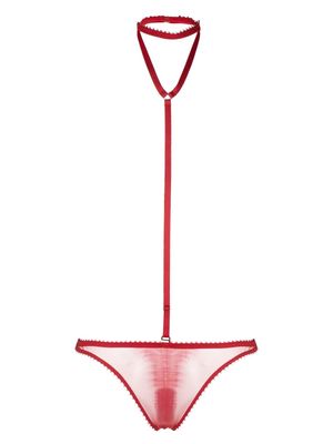 Maison Close open thong harness - Red