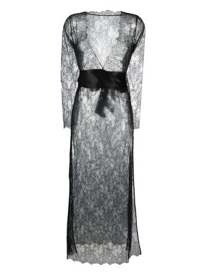 Maison Close Rendez-Vous floral-lace gown - Black