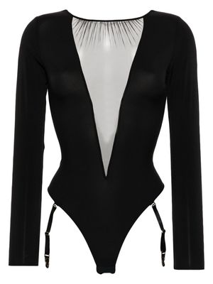 Maison Close semi-sheer bodysuit - Black