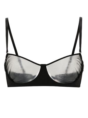 Maison Close sheer mesh-panelled bra - Black