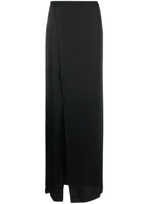 Maison Close wrap-design satin-finish skirt - Black