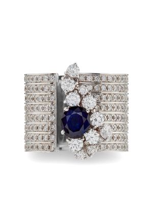 Maison Dauphin 18kt white gold sapphire and diamond ring - Silver