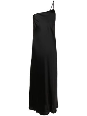 Maison Essentiele Asymmetric silk slip dress - Black