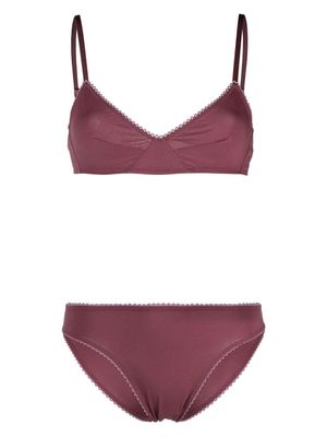 Maison Essentiele scallop-edge bra and briefs set - Purple