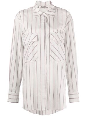 Maison Essentiele Weekender striped long-sleeve shirt - Neutrals