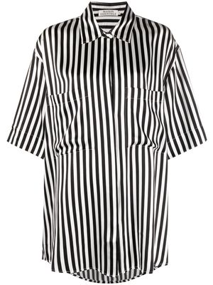 Maison Essentiele Weekender striped silk shirt - Black