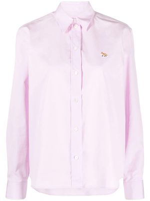 Maison Kitsuné Baby Fox-patch poplin shirt - Pink