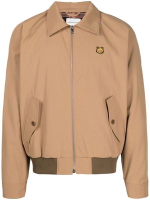 Maison Kitsuné Bold Fox Head-appliqué gabardine jacket - Brown