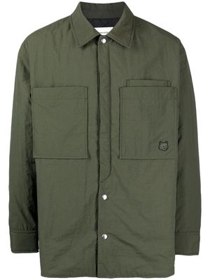 Maison Kitsuné Bold Fox Head-motif padded shirt jacket - Green