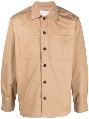 Maison Kitsuné button-up shirt jacket - Brown