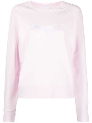 Maison Kitsuné chenille fox-patch sweatshirt - Pink