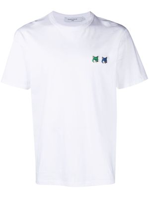 Maison Kitsuné chest logo-patch detail T-shirt - White