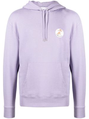 Maison Kitsuné chest logo-patch hoodie - Purple
