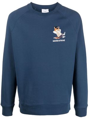 Maison Kitsuné chest logo-print detail sweatshirt - Blue