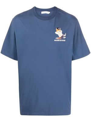 Maison Kitsuné chest logo-print detail T-shirt - Blue