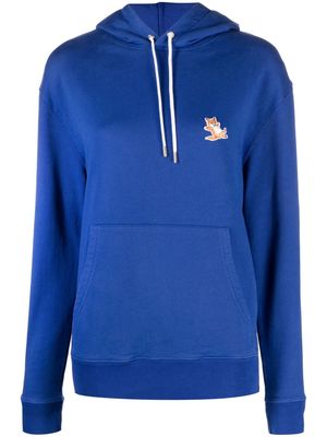 Maison Kitsuné Chillax Fox-motif cotton hoodie - Blue
