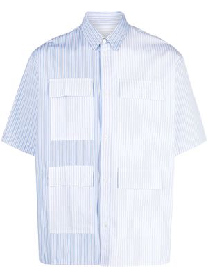 Maison Kitsuné colour-block striped shirt - Blue