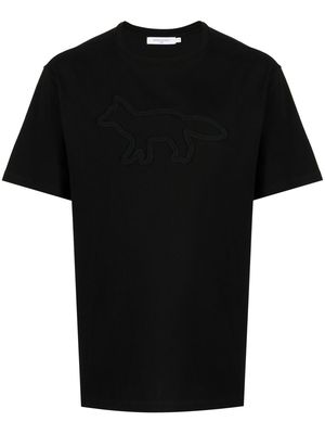 Maison Kitsuné Contour Fox embroidered T-shirt - Black