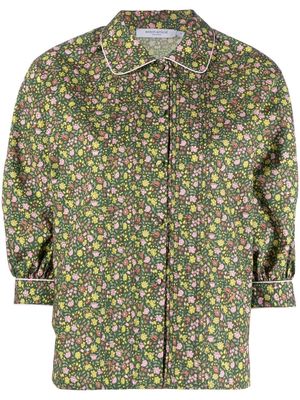 Maison Kitsuné cotton floral print shirt - Green