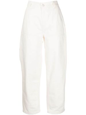 Maison Kitsuné cropped straight-leg jeans - White