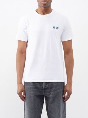 Maison Kitsuné - Double Fox Head-patch Cotton-jersey T-shirt - Mens - White