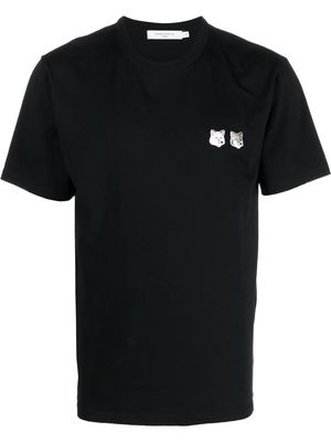Maison Kitsuné Double Fox Head-Patch cotton T-shirt - Black
