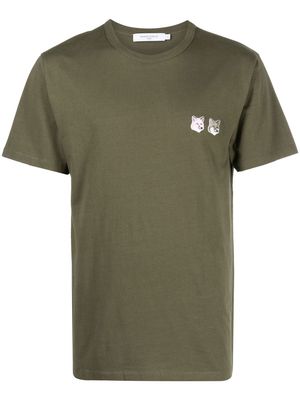 Maison Kitsuné double-Fox logo T-shirt - Green