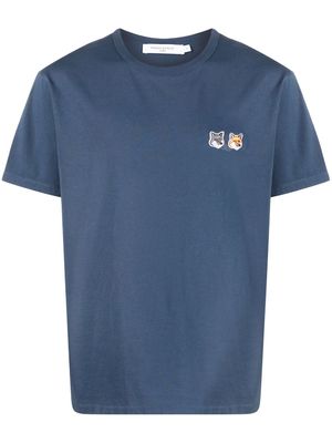 Maison Kitsuné double fox-patch T-shirt - Blue