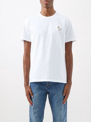 Maison Kitsuné - Dressed Fox Cotton-jersey T-shirt - Mens - White