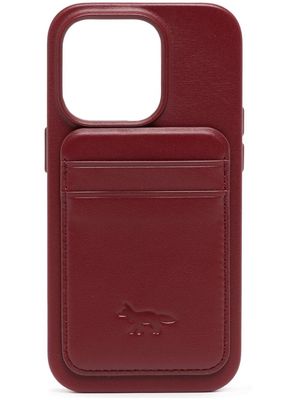Maison Kitsuné embossed-logo iPhone 14 Pro case - Red