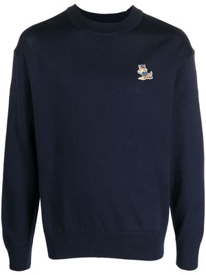 Maison Kitsuné embroidered fox-patch sweatshirt - Blue