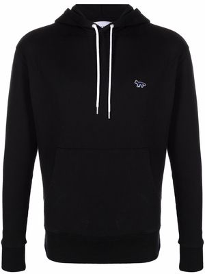 Maison Kitsuné embroidered-logo cotton hoodie - Black