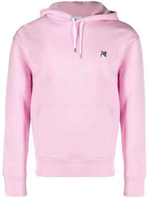 Maison Kitsuné embroidered-logo cotton hoodie - Pink