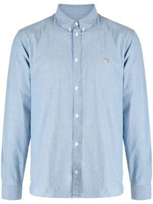 Maison Kitsuné embroidered-logo cotton shirt - Blue