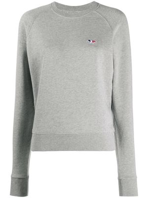 MAISON KITSUNÉ embroidered logo crew neck sweatshirt - Grey