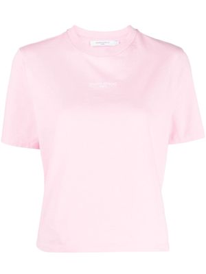 Maison Kitsuné embroidered logo cropped T-shirt - Pink