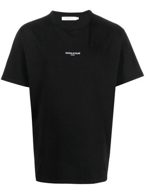 Maison Kitsuné embroidered-logo detail T-shirt - Black