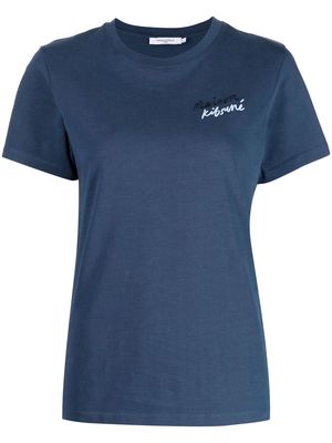 Maison Kitsuné embroidered-logo short-sleeve T-shirt - Blue