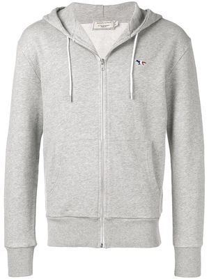 Maison Kitsuné embroidered logo zipped hoodie - Grey