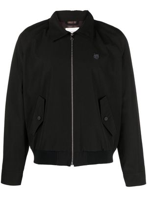 Maison Kitsuné fox-appliqué cotton bomber jacket - Black