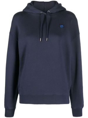 Maison Kitsuné fox-appliqué cotton hoodie - Blue